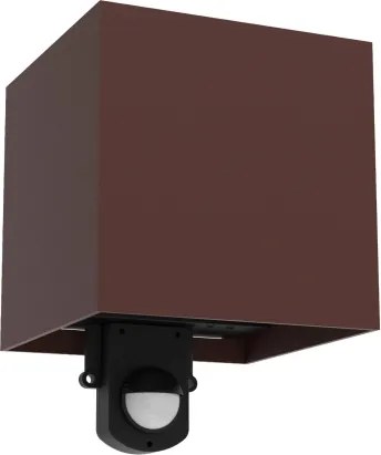 Brilagi - LED kültéri fali lámpa érzékelővel CUBE LED/6W/230V barna IP65