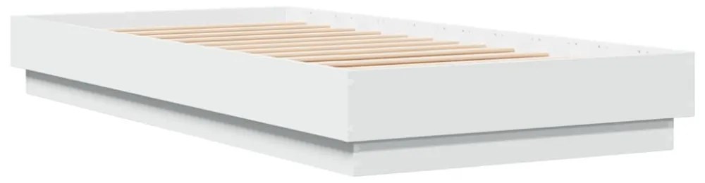 fehér ágykeret LED-világítással 100 x 200 cm