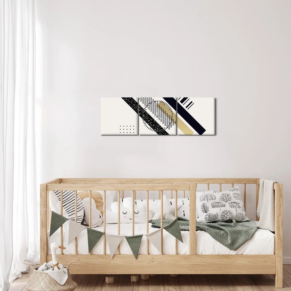 Kép - Geometriai formák N⁰5 (órával) (90x30 cm)