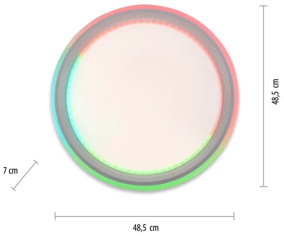Leuchten Direkt 15154-16-LED RGB Dimmelhető mennyezeti lámpa EDGING 39W/230V + távirányító