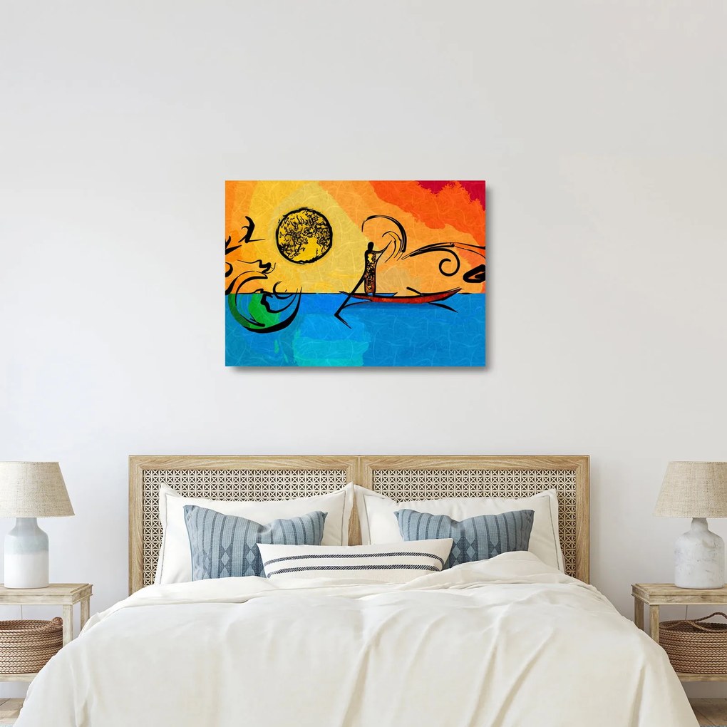 Egy ősi festmény képe (üvegen) (70x50 cm)