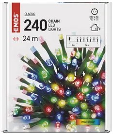 LED karácsonyi fényfüzér, 24 m, kültéri és beltéri, többszínű, időzítő