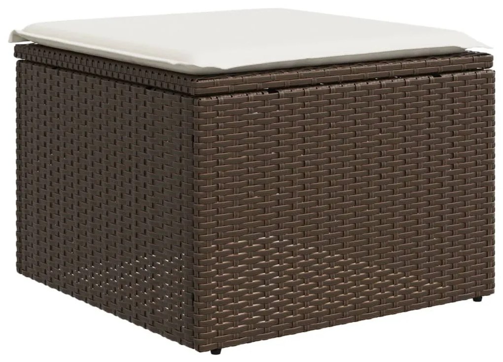 5 részes barna polyrattan kerti ülőgarnitúra párnával