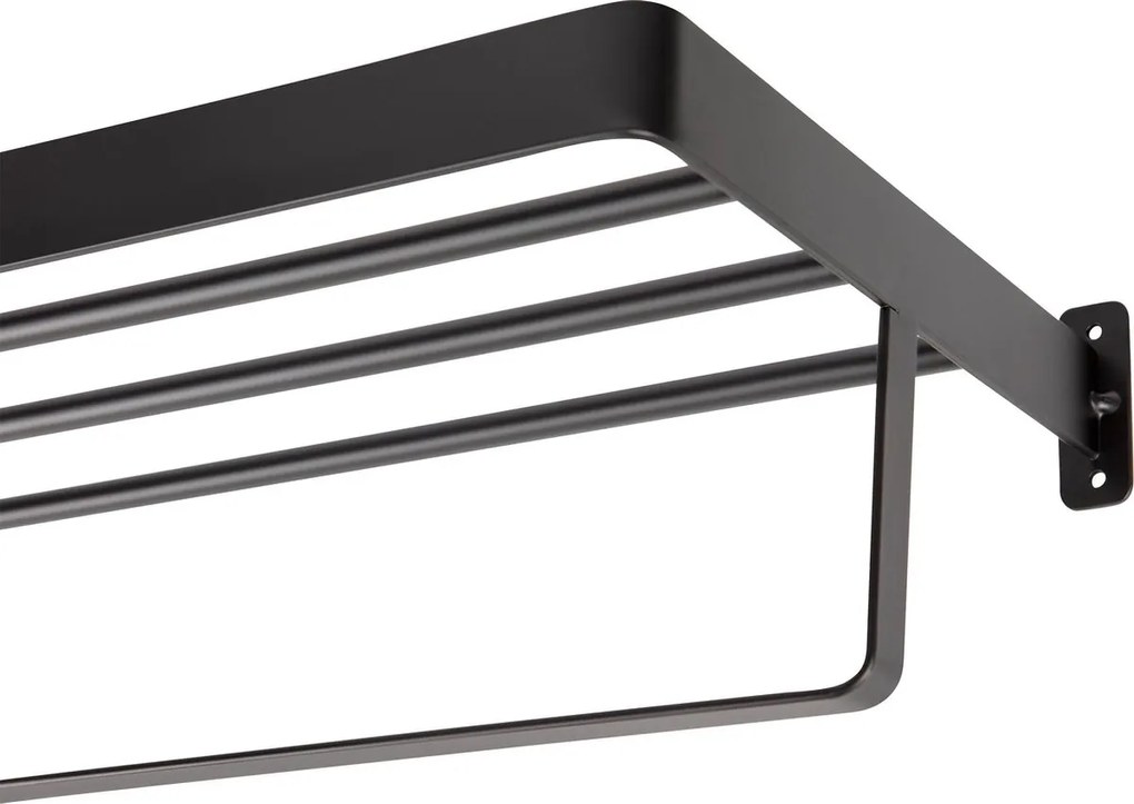 Fali törölközőtartó HANDY 60x22 cm, fekete