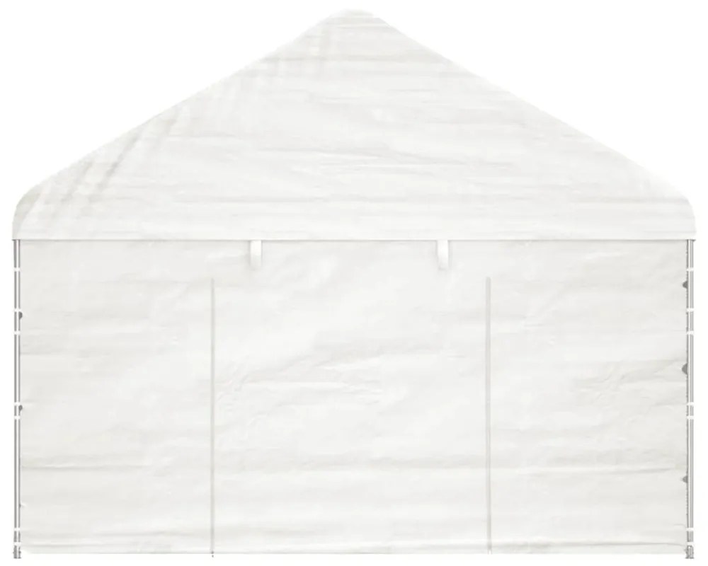 fehér polietilén pavilon tetővel 20,07 x 4,08 x 3,22 m