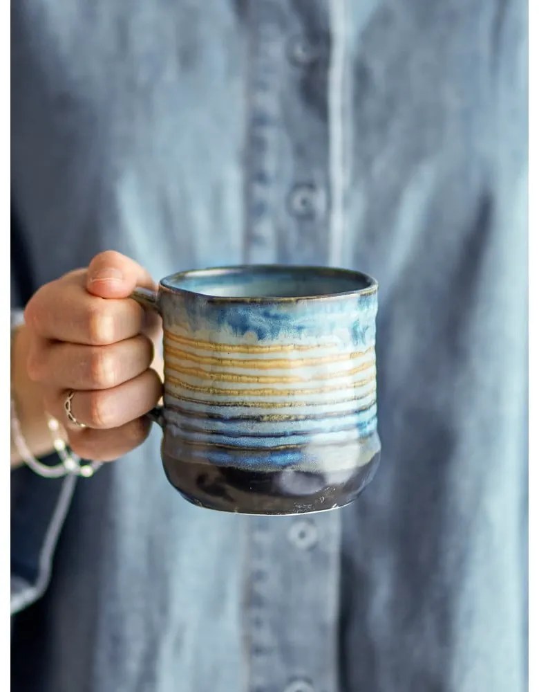 Kék kőedény bögre szett 4 db-os 380 ml Deana – Bloomingville