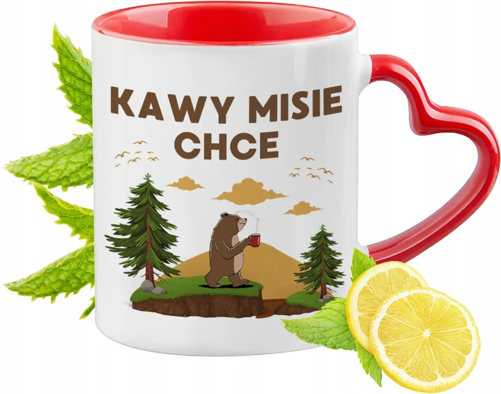 Vicces Piros Bögre Szív Alakú Füllel Ajándék