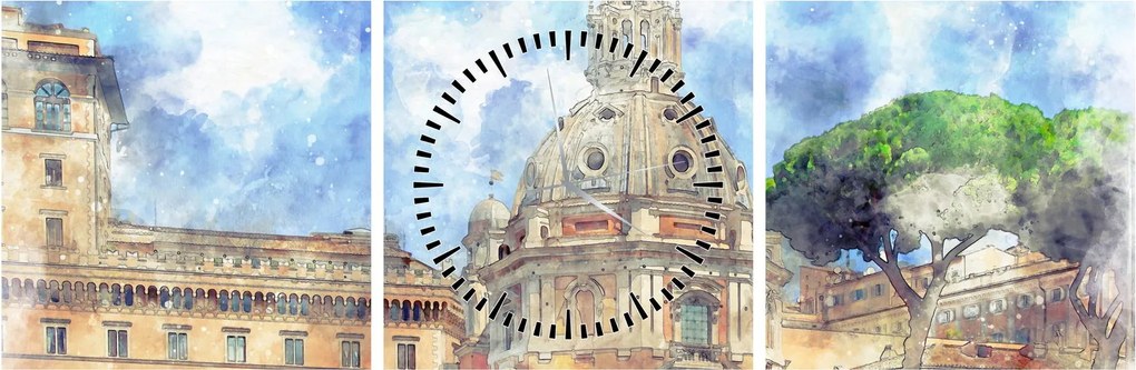 Kép - Santa Maria di Loreto temploma, Róma, Olaszország (órával) (90x30 cm)