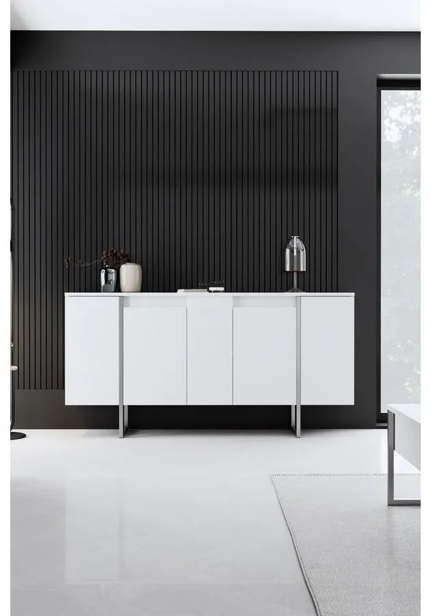 Konzolasztal Luxe - White, Silver