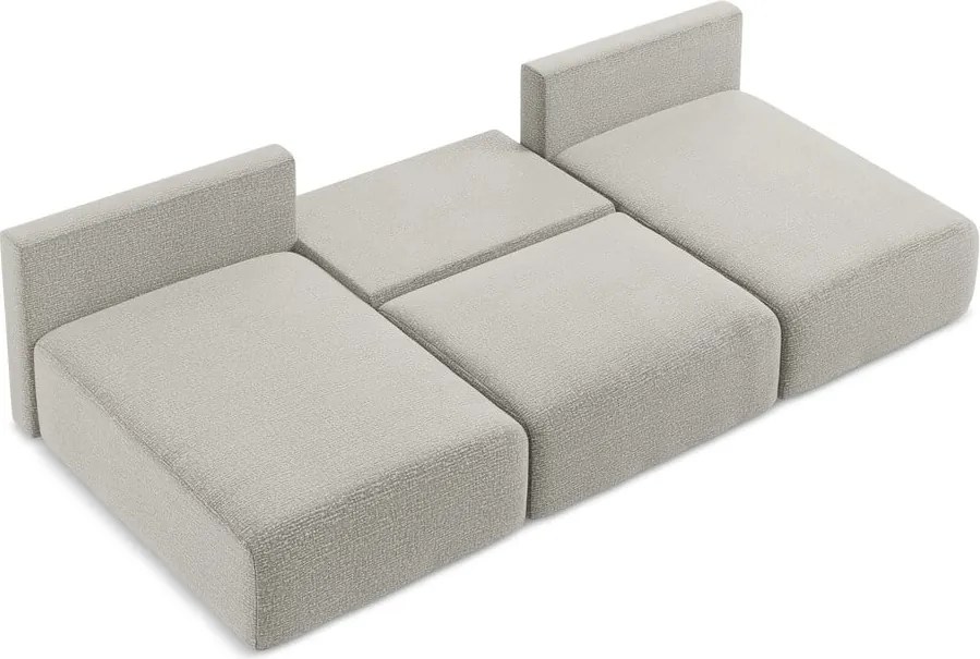 Világosszürke kinyitható-tárolóhelyes sarokkanapé Kalena – Makamii