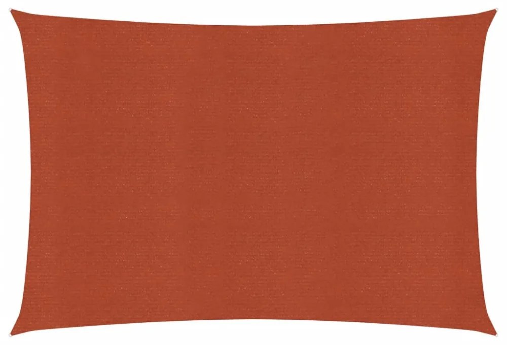 terrakotta négyszögletű HDPE napvitorla 160 g/m² 2,5x5 m