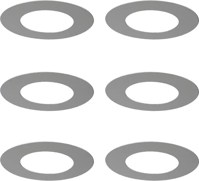 6 darabos rozsdamentes acél takarógyűrű készlet süllyesztett spotlámpákhoz 7,5 - 13 cm - Spacer