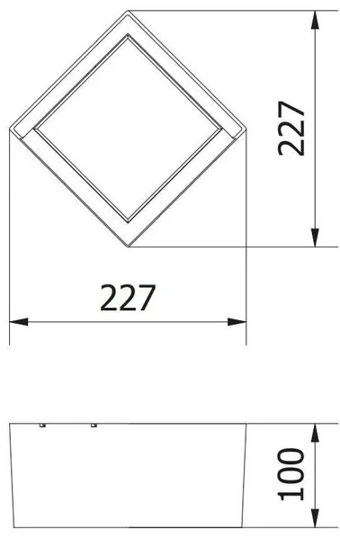 Lámpa Fali lámpa CANTI 12W, 1000lm, AC220-240V,50/60Hz, IP65, 4000K, kocka