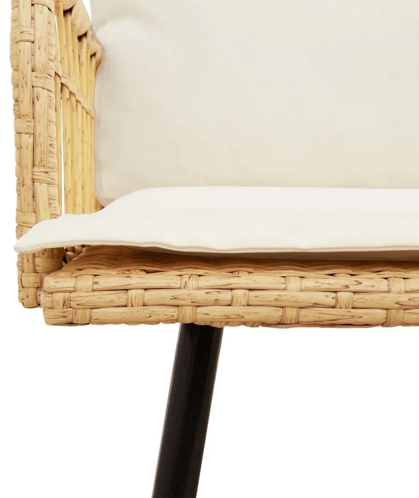 L-alakú kanapé természetes 231x173x78 cm polirattan
