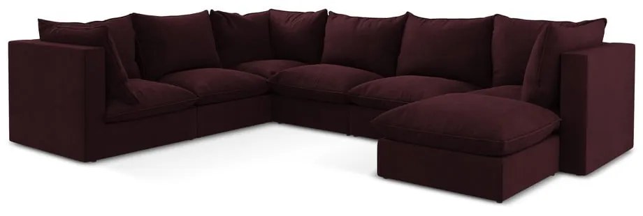 Borvörös sarokkanapé (bal oldali-U alakú) Manao – Makamii