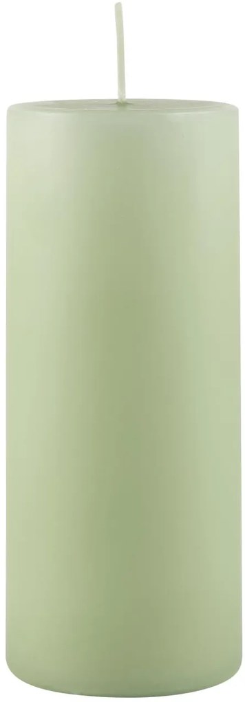Zöld oszlopos gyertya LIGHT GREEN 15 cm