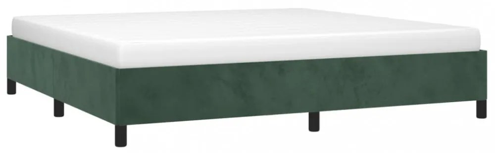 sötétzöld bársony ágykeret matrac nélkül 200x200 cm