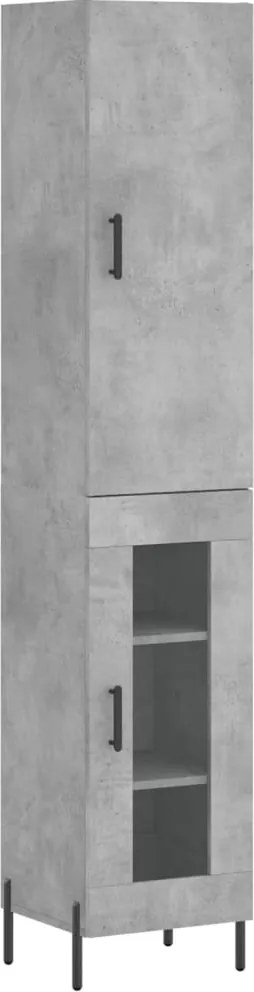 vidaXL betonszürke szerelt fa magasszekrény 34,5x34x180 cm