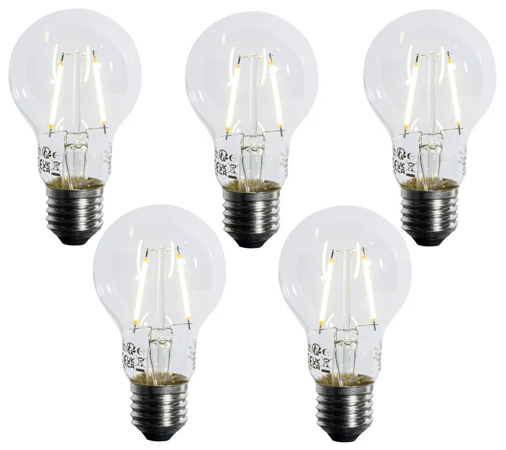 5 darabos E27 LED izzókészlet A60 alkonyatérzékelővel 2,5W 250 lm 2700K