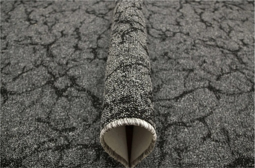 Tartós Hurokszőnyeg Sötétszürke Fekete Márvány 200x250 cm