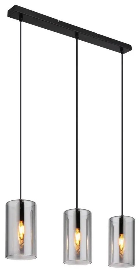 Globo 21002-3H - Csillár zsinóron OLLY 3xE14/25W/230V fekete