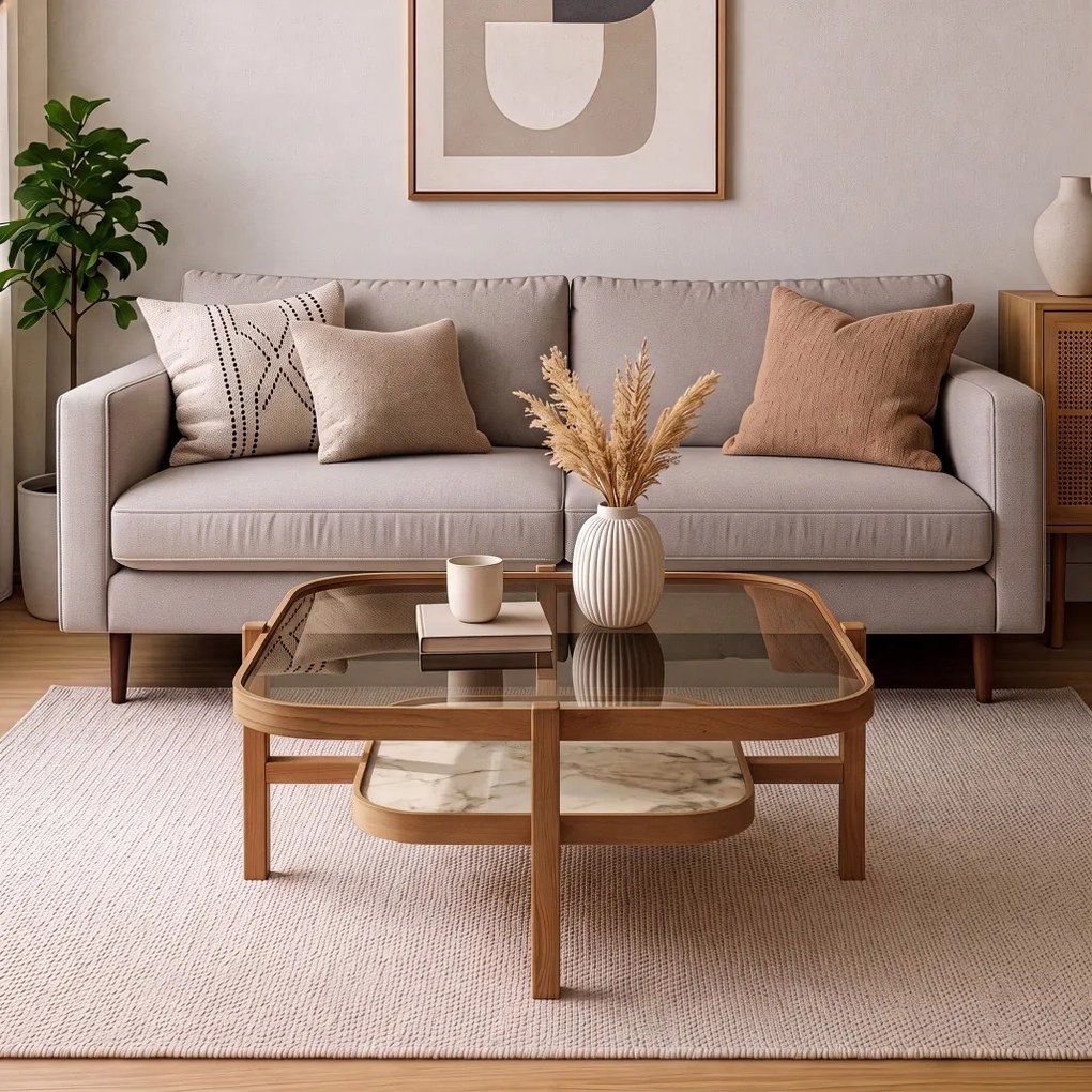 Olimpus 90 - Walnut, White Marble