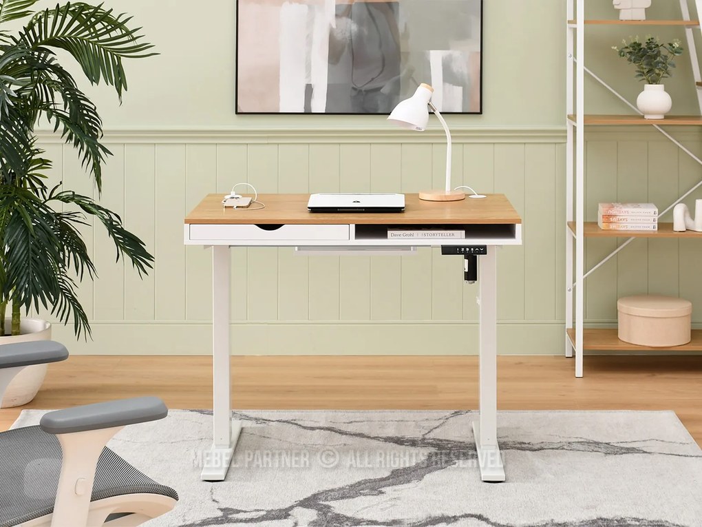PC asztal Osto 100 (fehér tölgy + fehér). 1109811