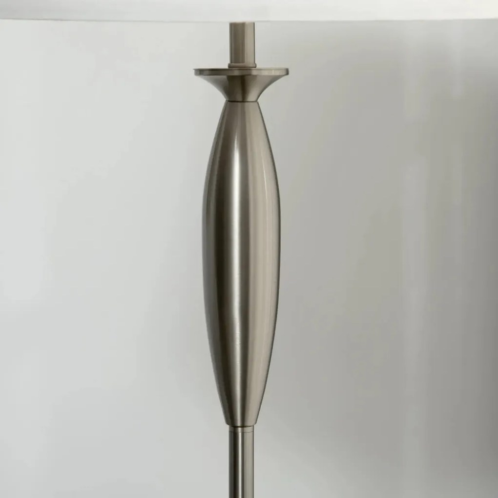 HOMCOM 3 Darabos szett 1 állólámpa, 2 asztali lámpa, vászonhatású 38 x 38 x 158 cm, ezüst-fehér