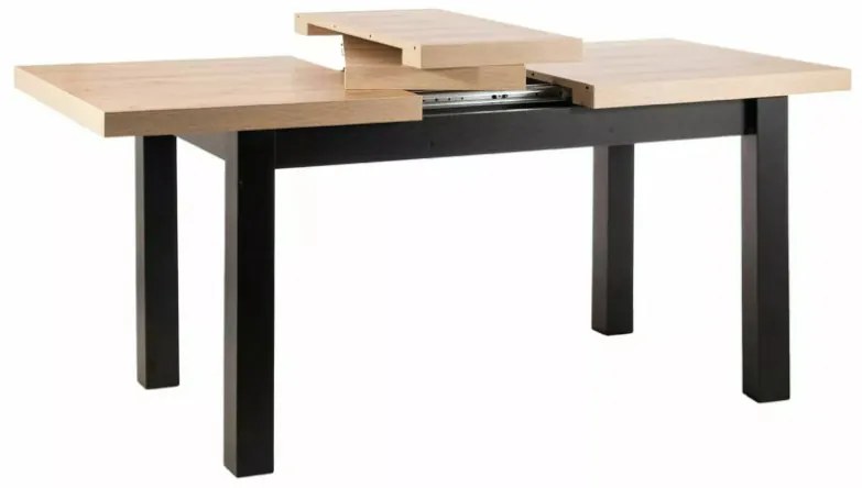 Presto bővíthető étkezőasztal tölgy/fekete 140-218cm