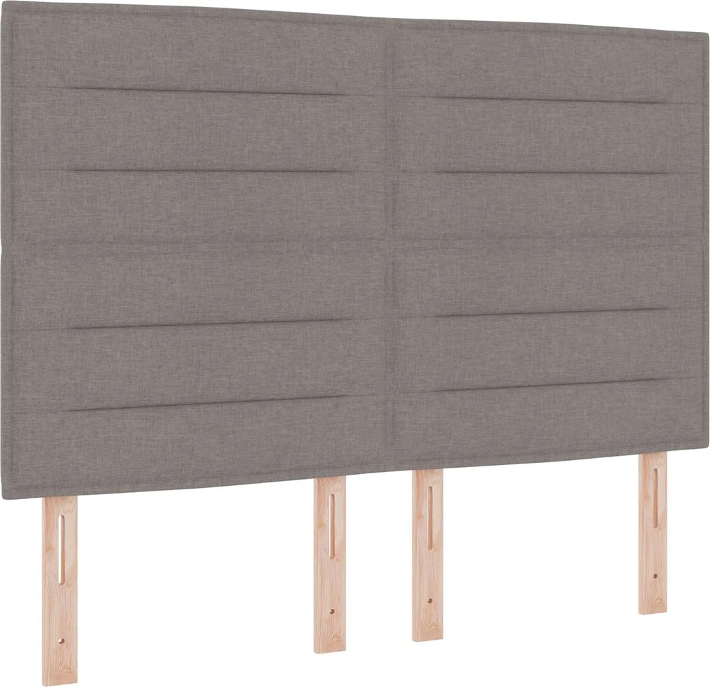 vidaXL LED ágytámla LED -es lámpákkal Tópszínű 160 cm Poliészter