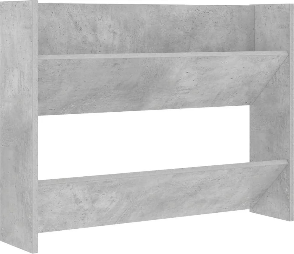 vidaXL betonszürke szerelt fa fali cipősszekrény 80 x 18 x 60 cm