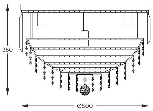 Zuma Line FC19003/7 - Mennyezeti lámpa CHARLOTTE 7xE14/40W/230V átm. 50 arany