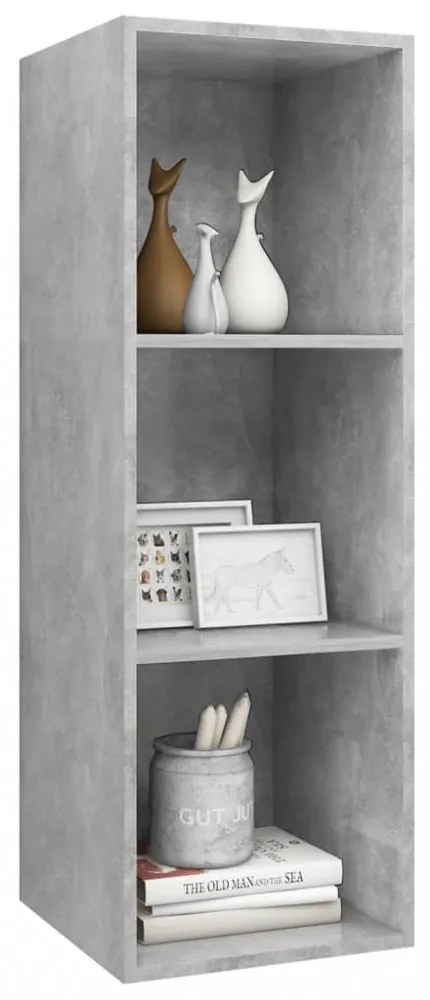 betonszürke szerelt fa falra szerelhető TV-szekrény 37x37x107cm