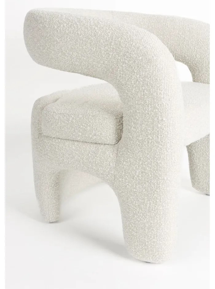 Fehér buklé fotel Nova – White Label