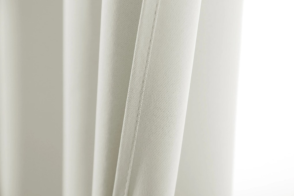 Fehér-krémszínű OXFORD függöny 140x250 cm Felfüggesztés: Fém gyűrűk