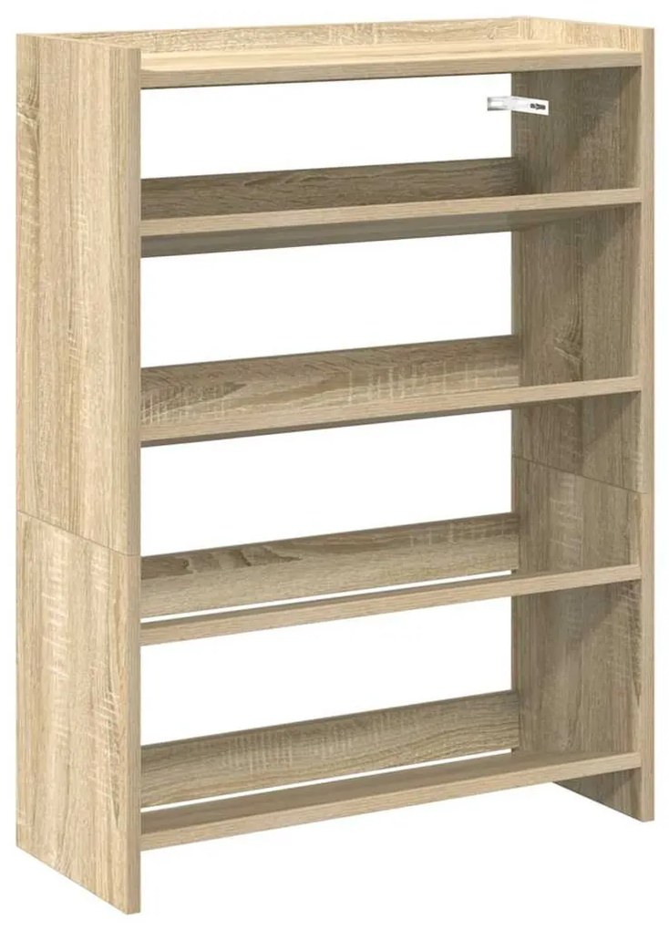 sonoma tölgy színű szerelt fa cipőtartó 60x25x81 cm