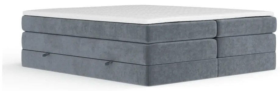 Sötétszürke ágyneműtartós boxspring ágy ágytámla nélkül 200x200 cm Juniper – Maison de Rêve