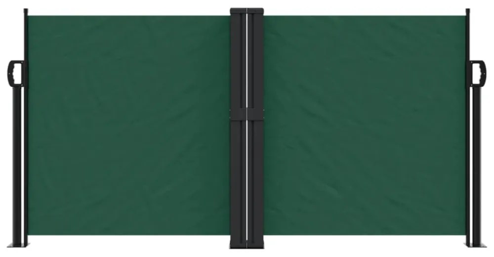 sötétzöld behúzható oldalsó napellenző 120 x 600 cm