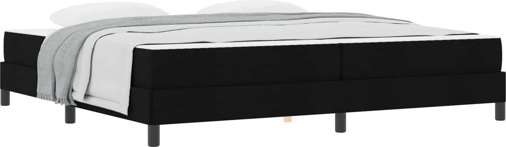 vidaXL Boxrugós ágy matracmal Fekete 200 x 200 cm szövet