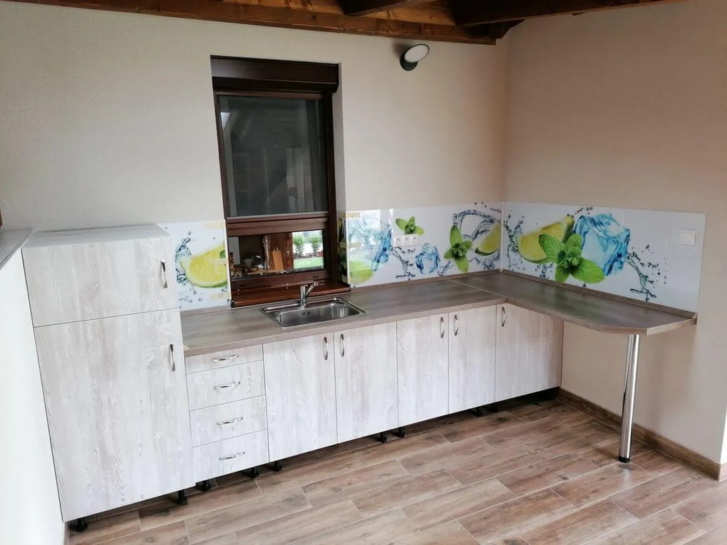 Wallplex falburkoló konyhapanel Lime és jég (Méret: Kicsi 60x120)