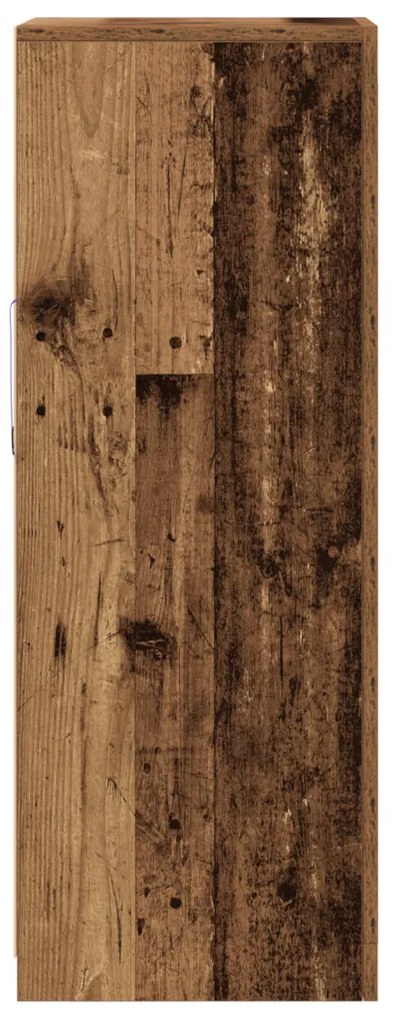 LED világítással rendelkező oldalajtó régi fa 41x37x100 cm