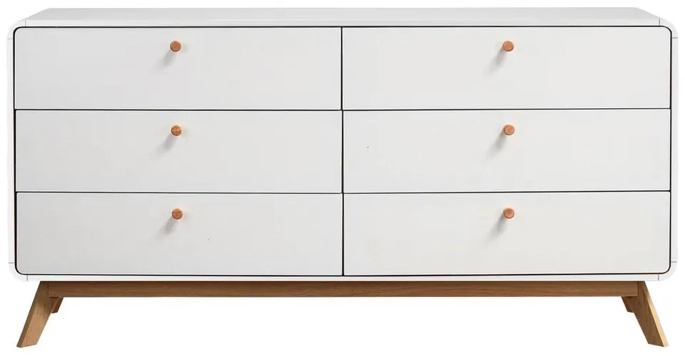 Fehér alacsony komód 150x74 cm Caitlin – Støraa