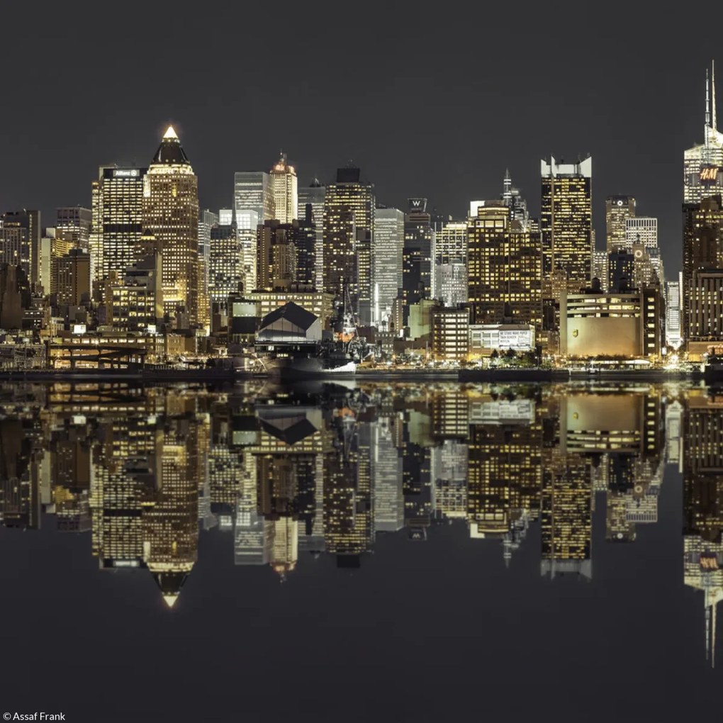Poszter 20x20cm Manhattan horizontvonal alkonyatkor, Assaf Frank
