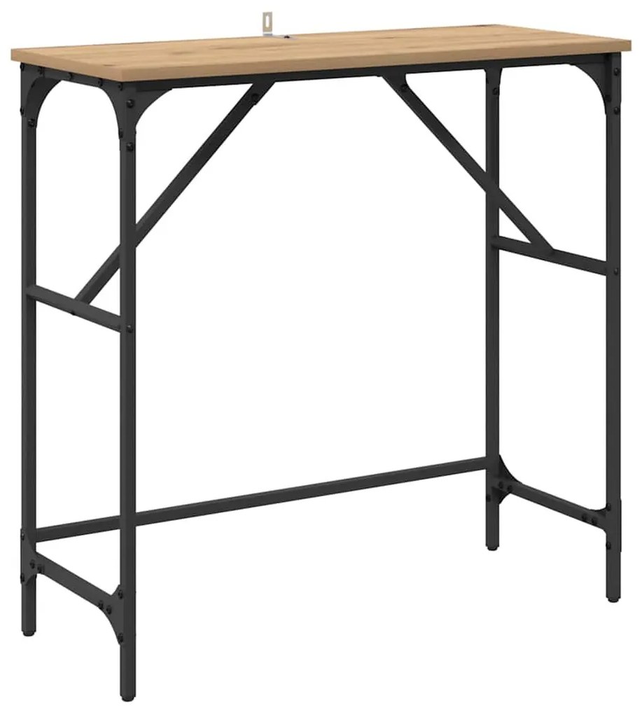 Konzolasztal kézműves tölgy 75 x 32 x 75 cm Faanyag