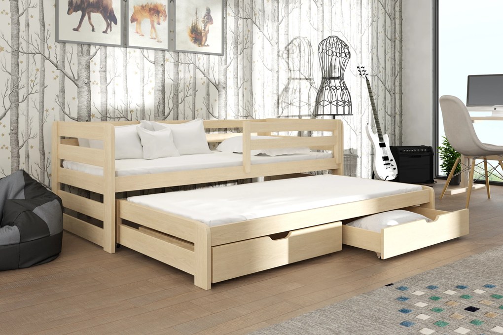 Gyerekágy 80 x 180 cm SIMO (ágyráccsal és tárolóhellyel) (borovi fenyő). Akció -10%. 1012996