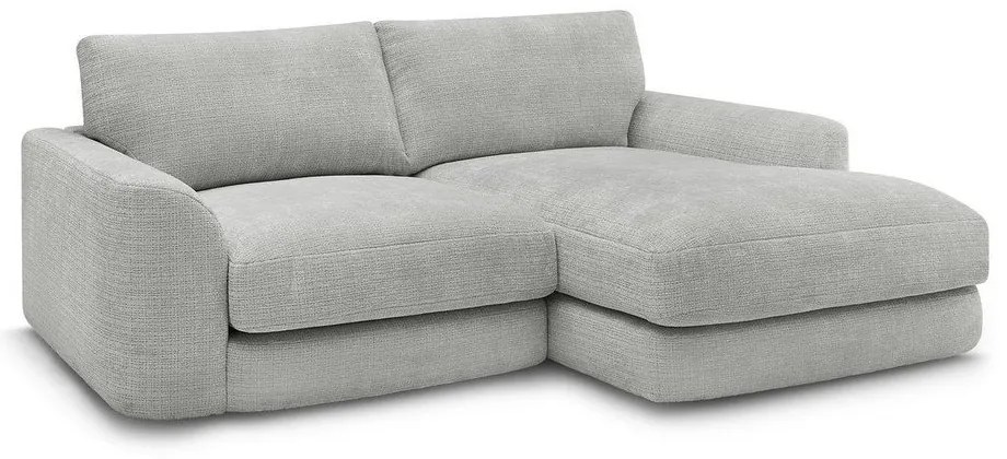 Világosszürke zsenília sarokkanapé (jobb oldali-heverő résszel) Leonore – Bobochic Paris