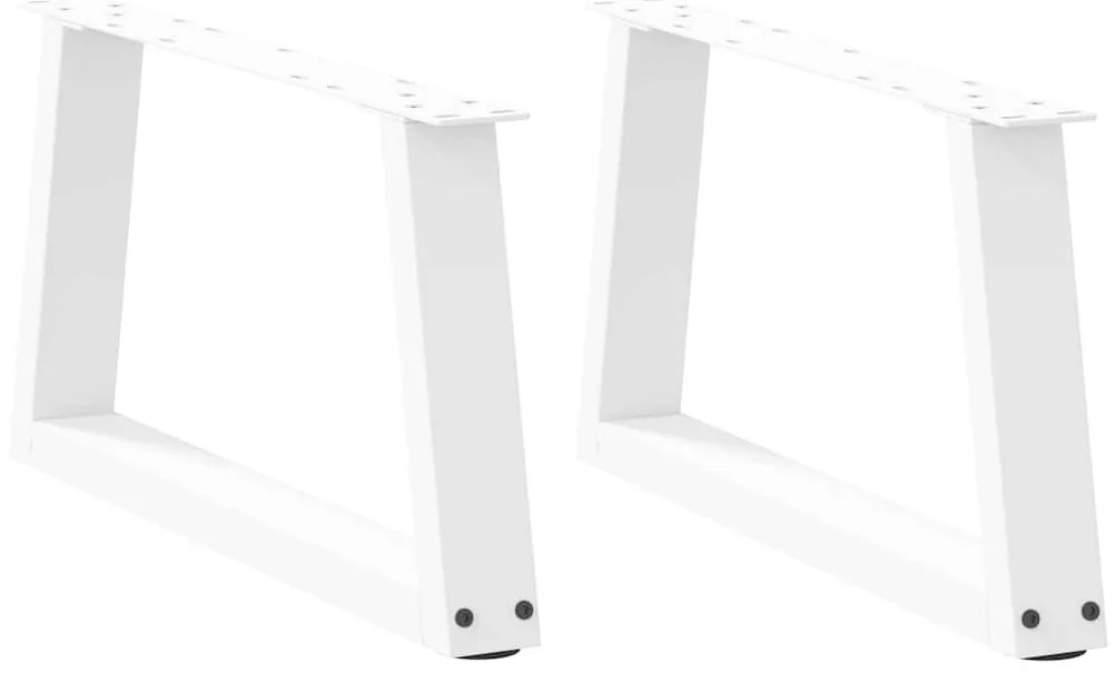 2 db fehér, V-alakú acél dohányzóasztal láb 60 x (30-31,3) cm