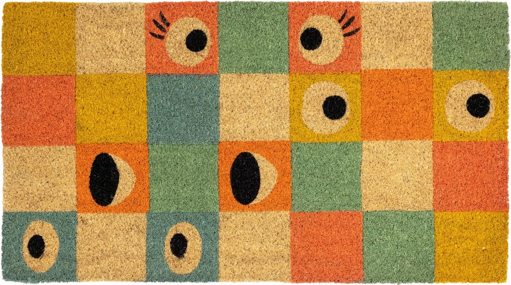 Kézzel festett lábtörlő 70x40 cm-es szemekkel