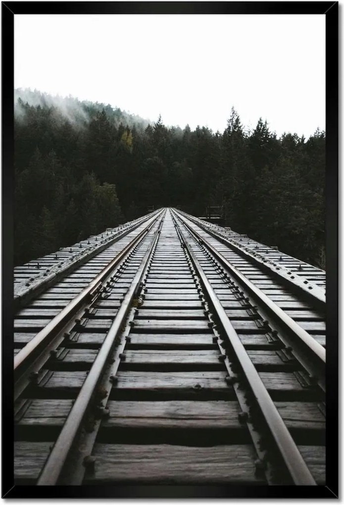 Poszterek keretben 40x60 Vasút Vonatok Sínek