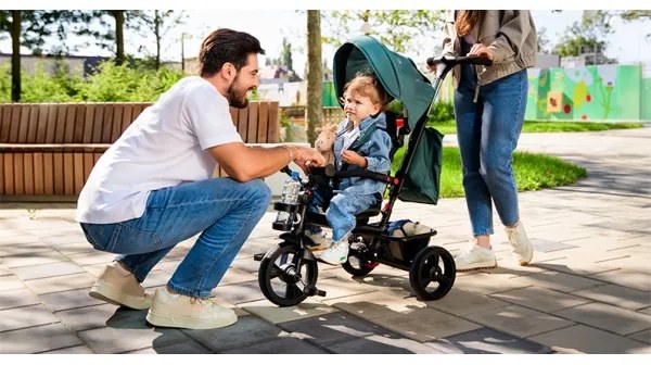 Lionelo HAARI gyerek tricikli zöld/fekete